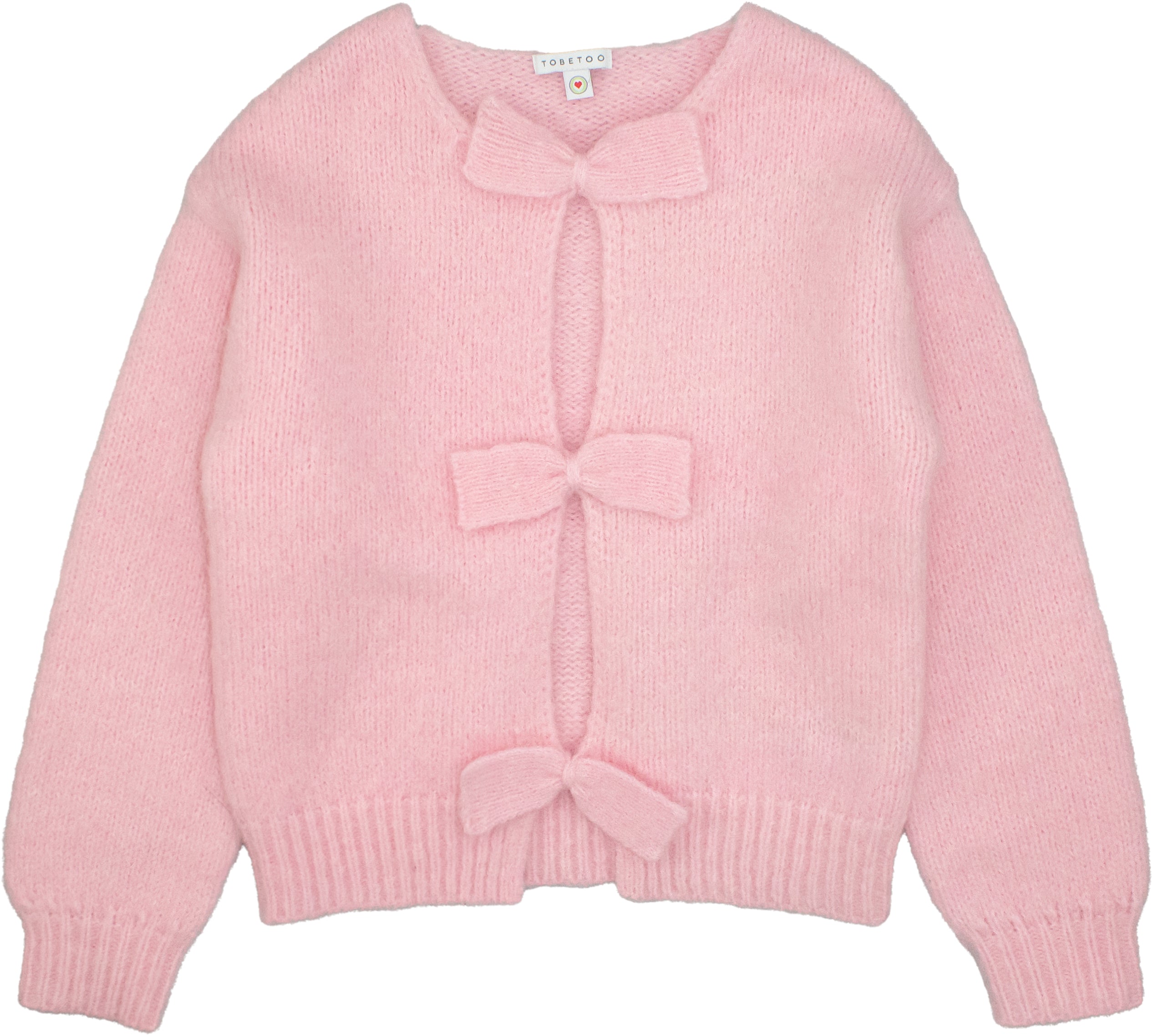 top l/s chunky wool bow cardigan - pink – Lily and Todd