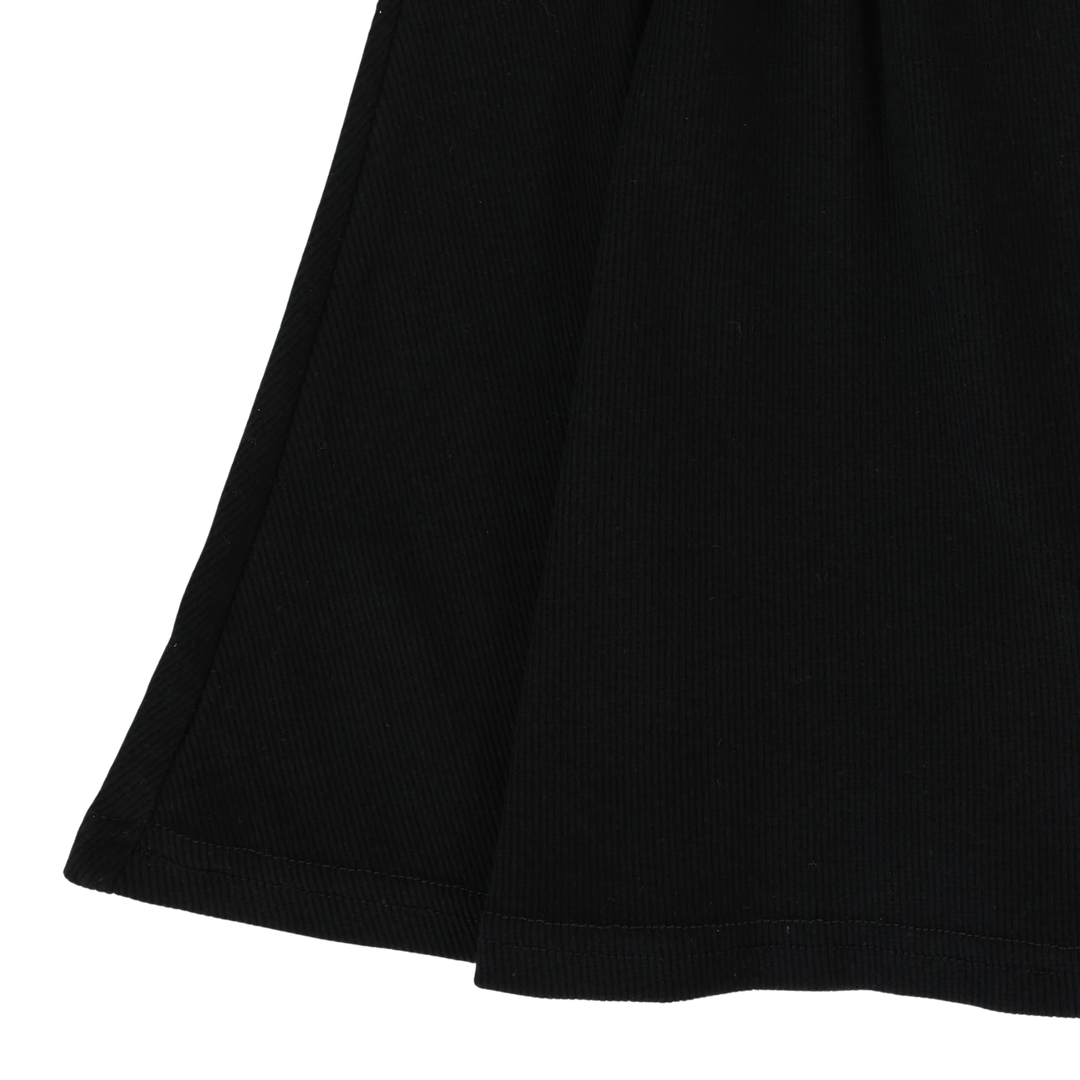skirt ribbed - black
