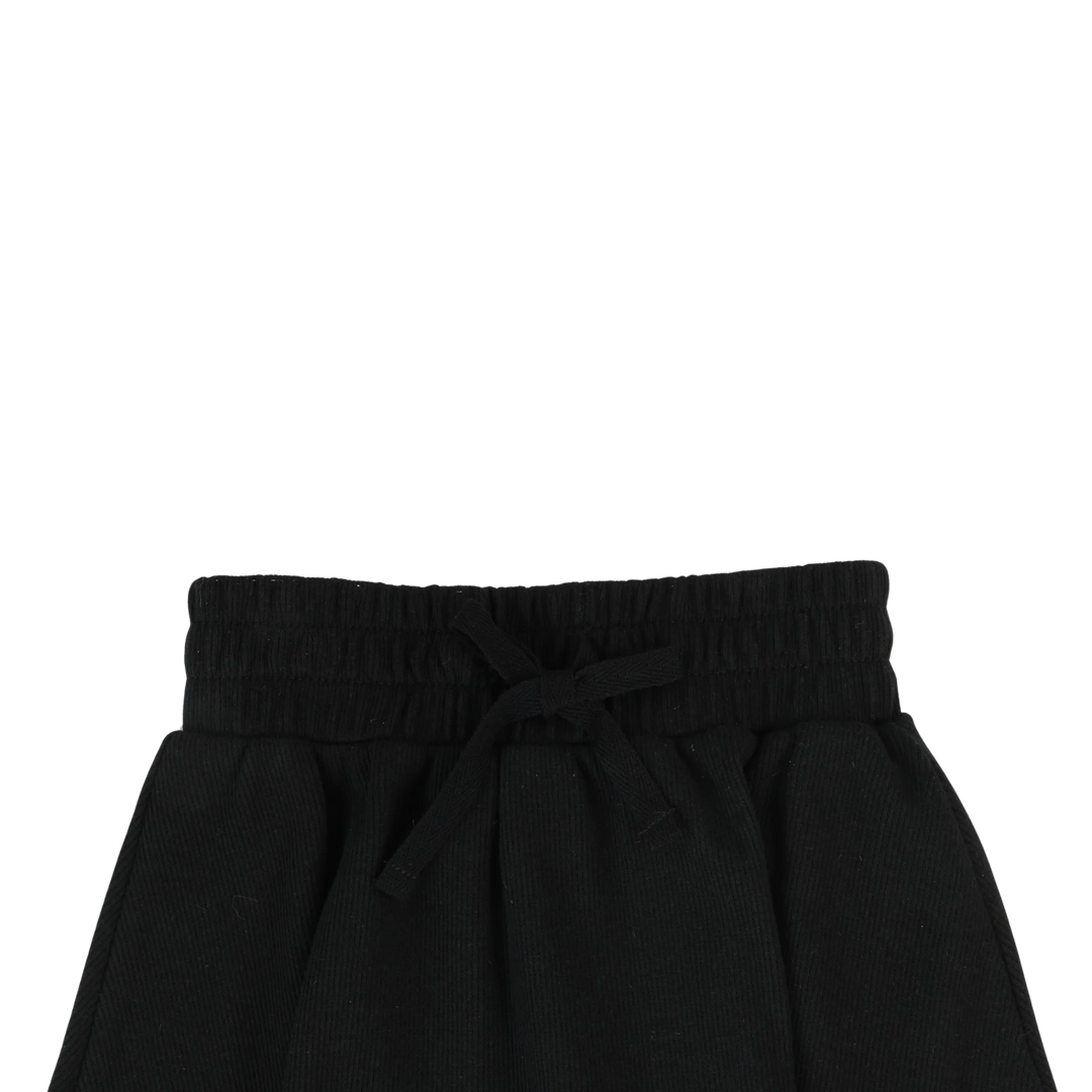 skirt ribbed - black