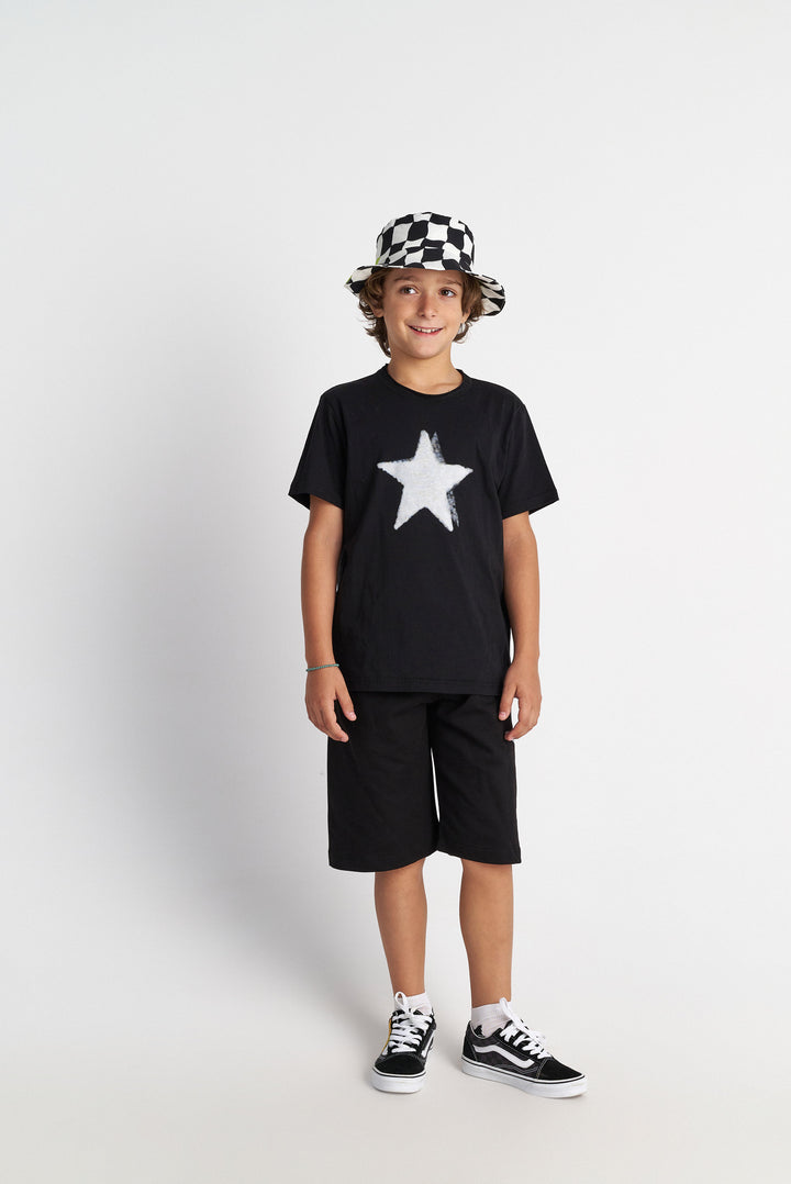 set tee s/s starboy with shorts - black