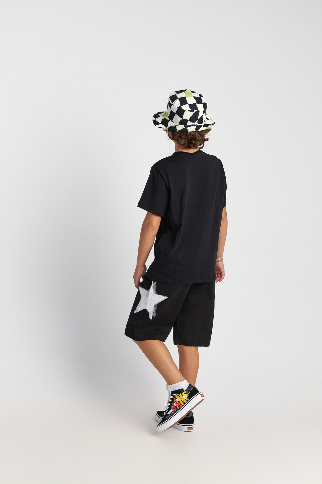 set tee s/s starboy with shorts - black