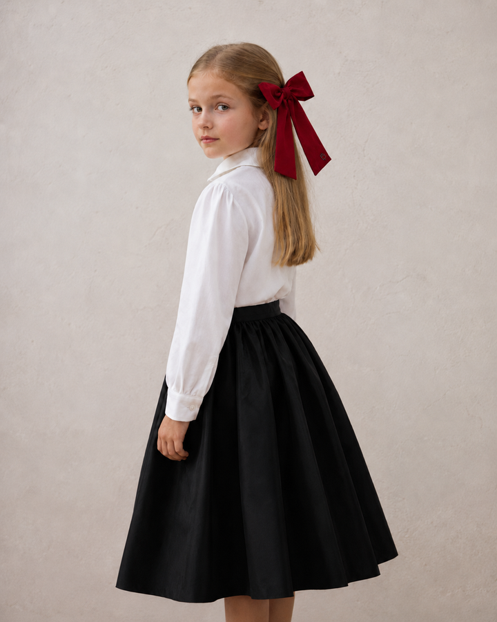 clip taffeta winter edition bow - burgundy
