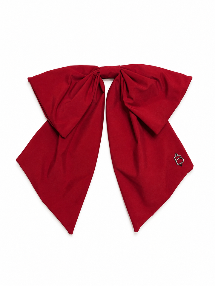 clip taffeta winter edition dressy bow - burgundy