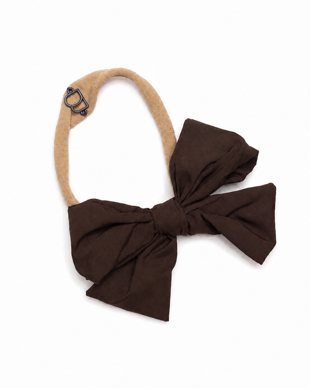 sweatband taffeta winter edition dressy bow - brown
