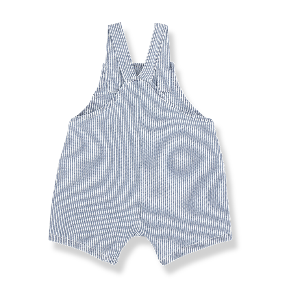 one piece striped suspender overalls - denim