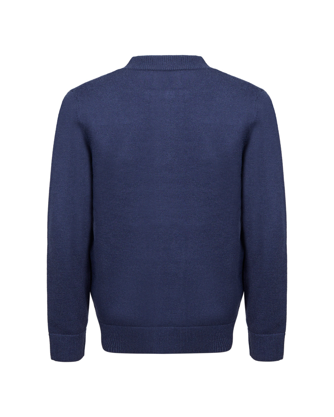 top l/s leather tassle knit cardigan - blue naval