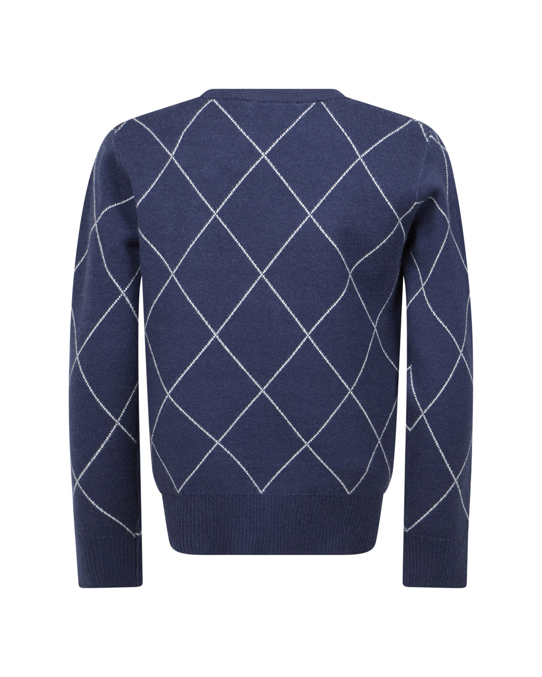 top l/s argyle outline sweater - blue naval