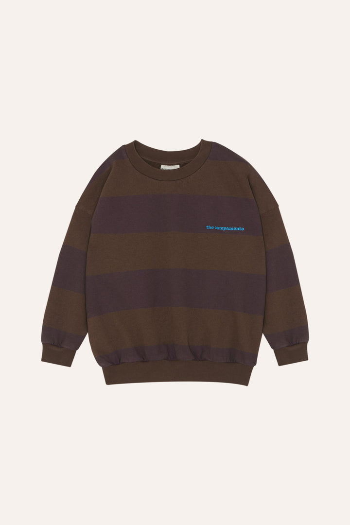 top l/s sweat stripe - brown