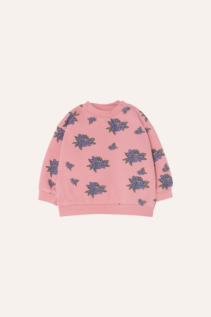 top l/s sweat flowers - pink