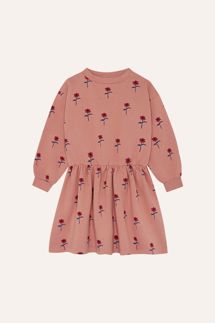 dress floral printed sweatshirt - pink