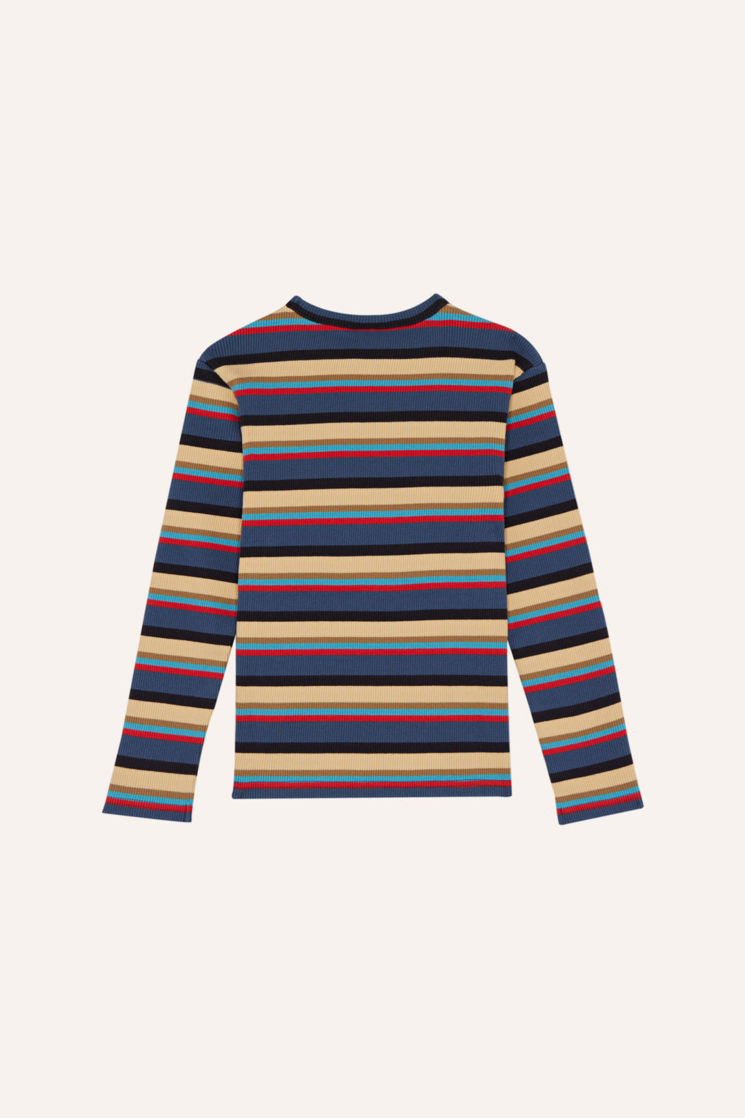 tee l/s ribbed striped with logo - multi