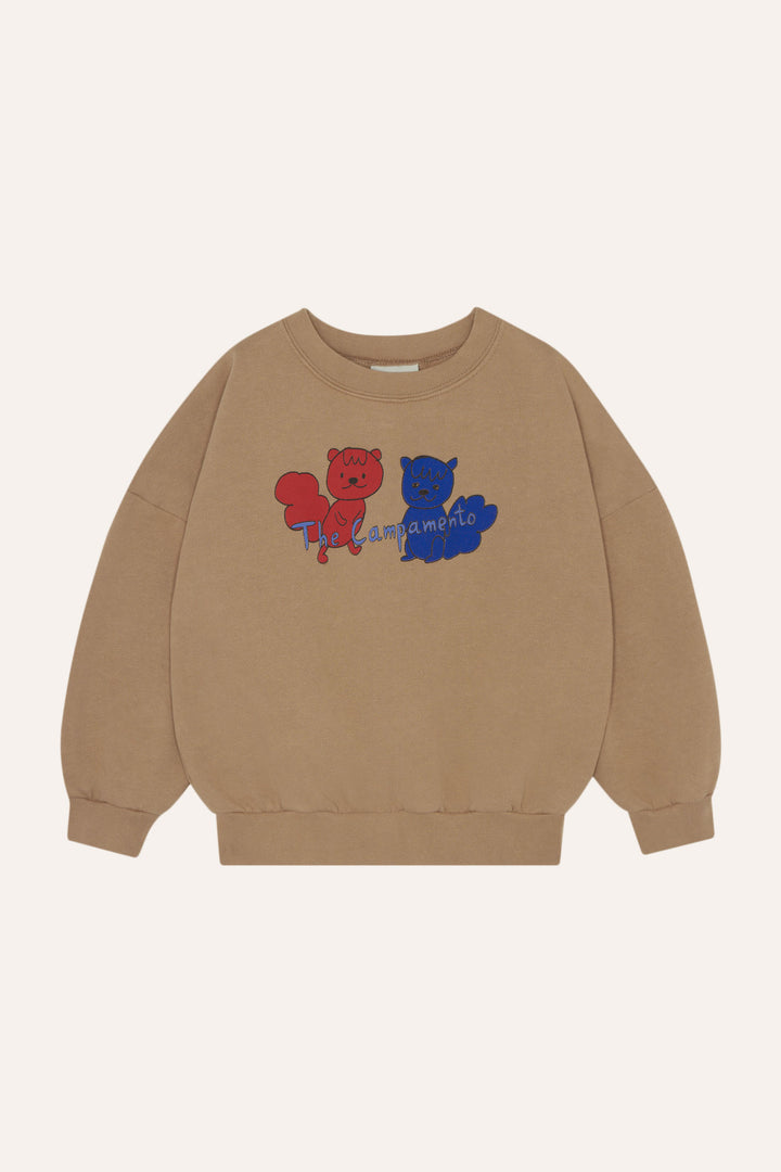top l/s graphic logo sweatshirt - camel