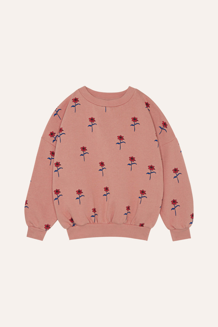 top l/s floral printed sweatshirt - pink