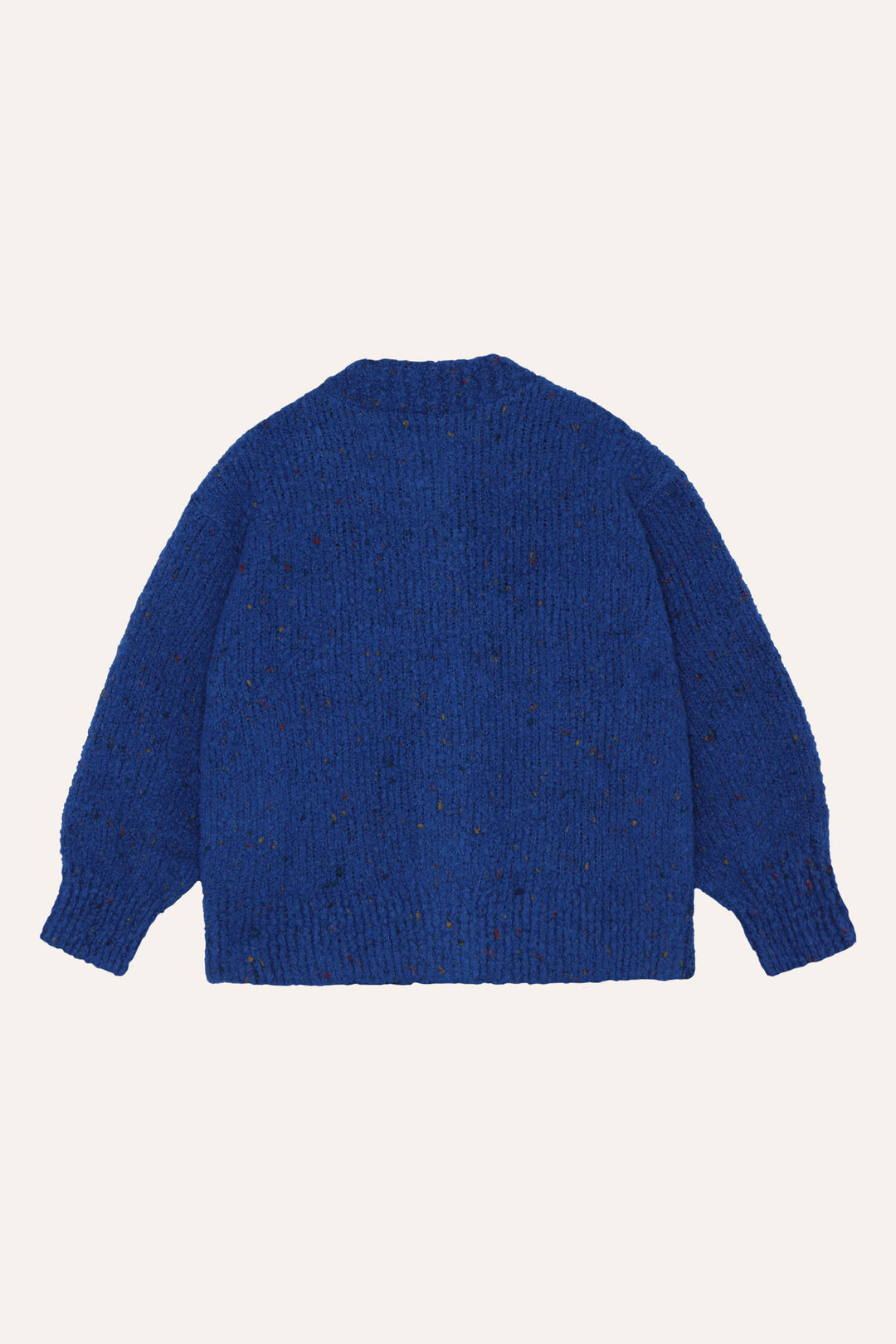 top l/s speckled cardigan with front pocket - blue