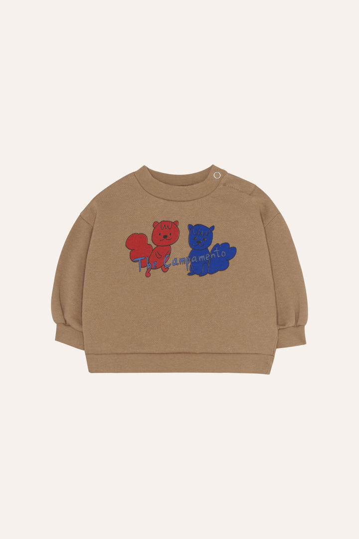 top l/s graphic logo sweatshirt - camel
