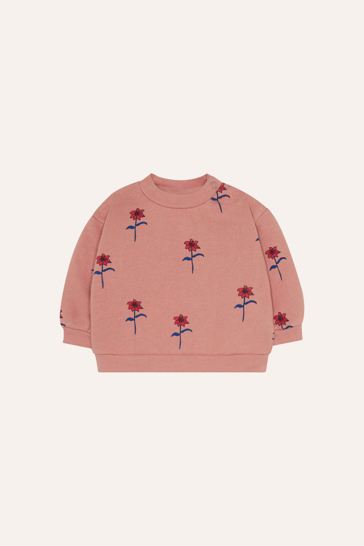 top l/s floral printed sweatshirt - pink