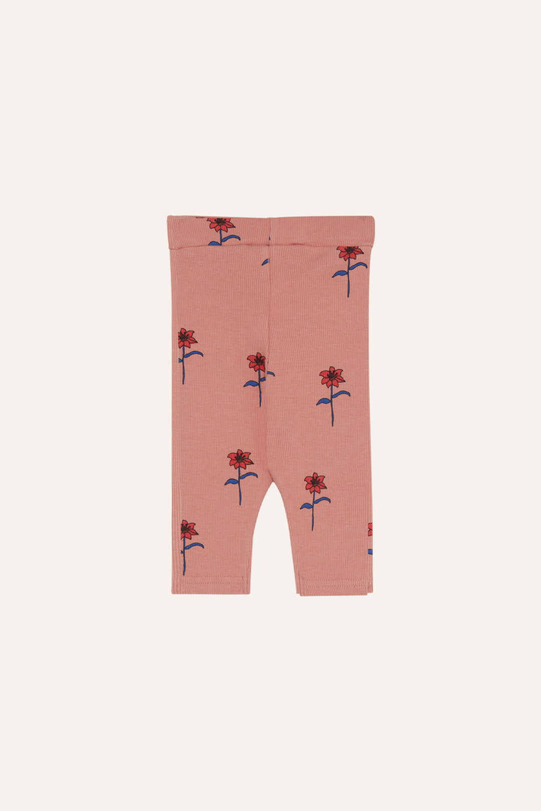 set outfit ribbed floral printed tee and leggings - pink