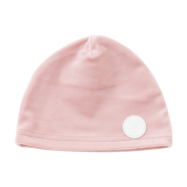 footie velour rubber logo with hat - pink