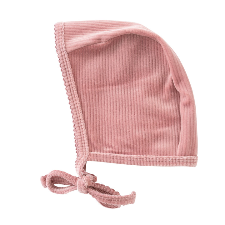 set footie velour ribbed wrap with bonnet and blanket - grapefruit