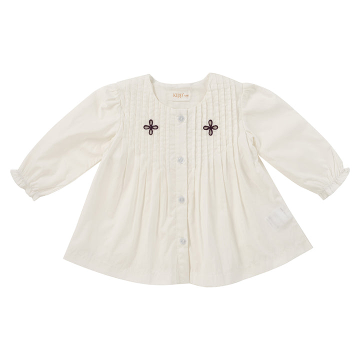 set outfit ribbed ruffle romper with eyelet blouse - grey/merlot