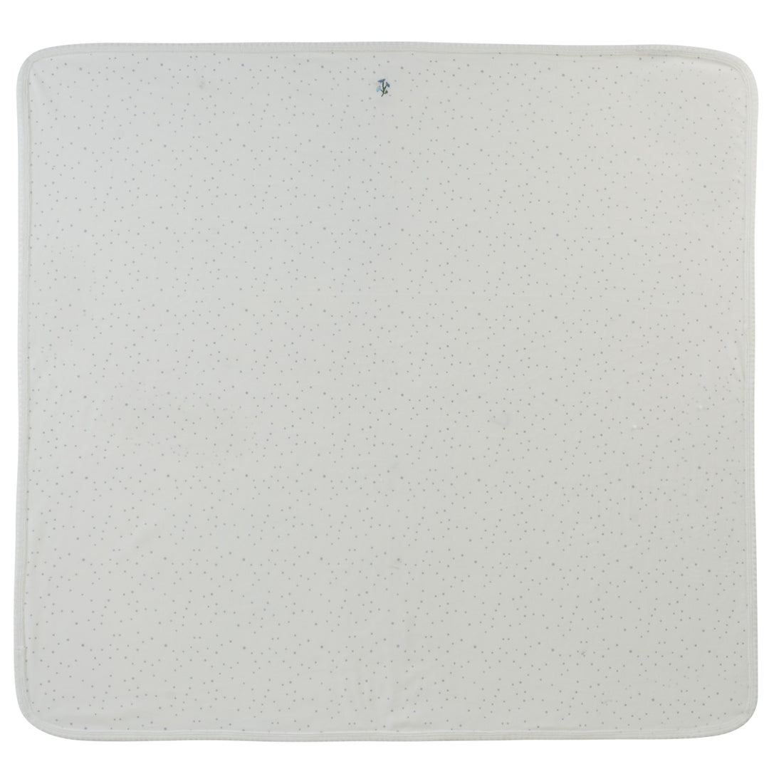 set footie velour polka dot with bonnet and blanket - blue