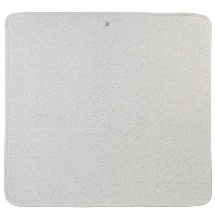 set footie velour polka dot with bonnet and blanket - blue