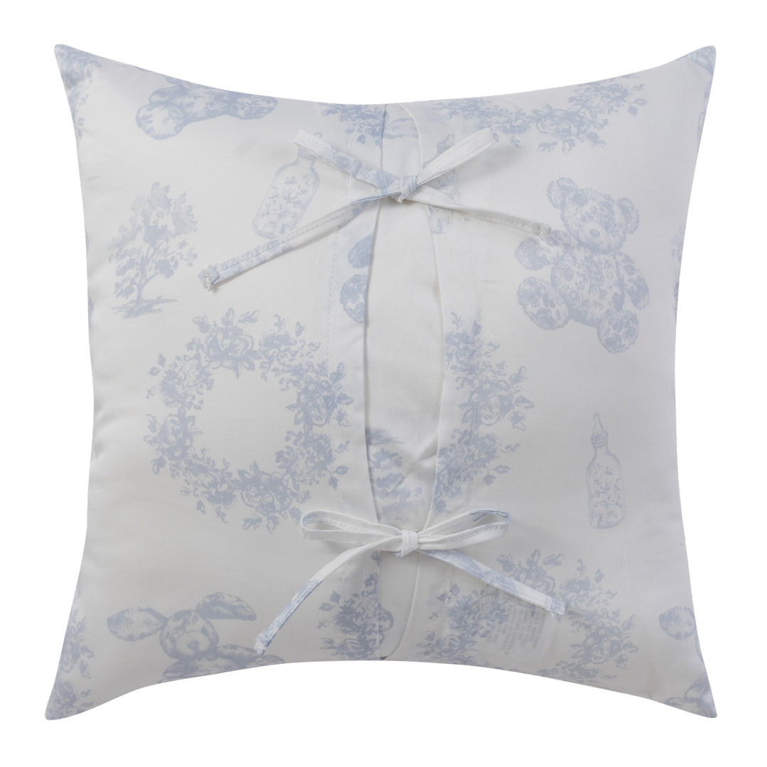 pillow toile print padded - white pink