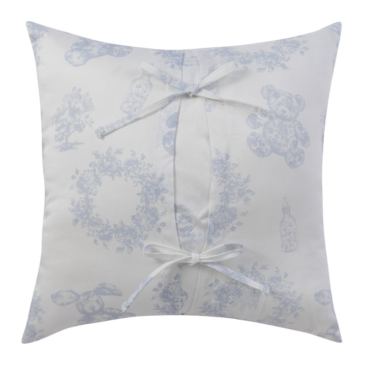 pillow toile print padded - white pink