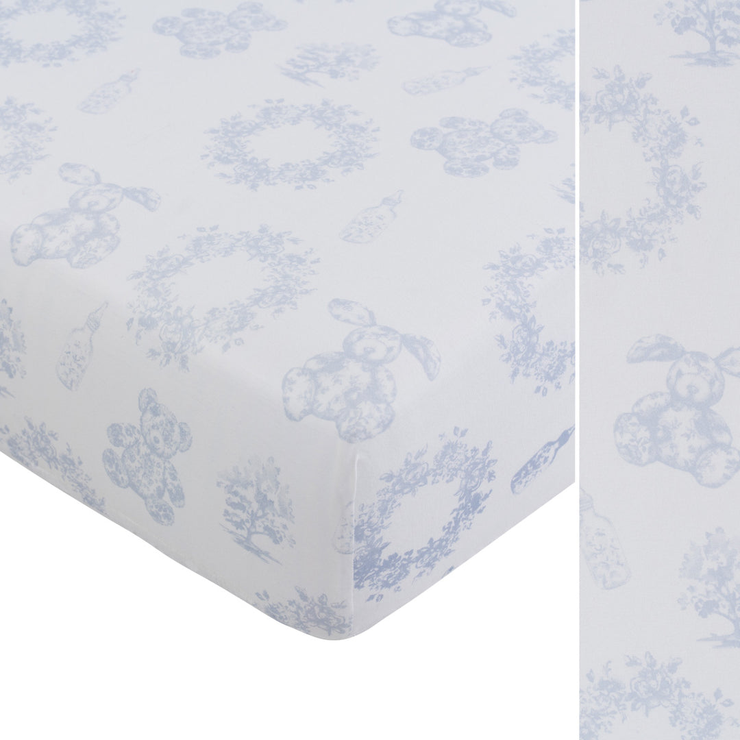 crib sheet porta toile print - pink