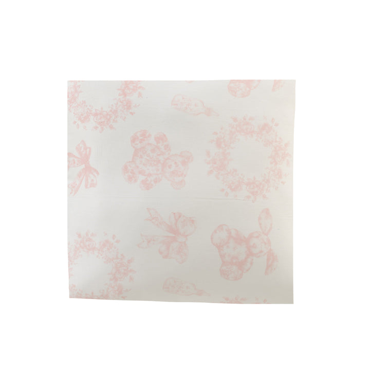 crib sheet porta toile print - pink