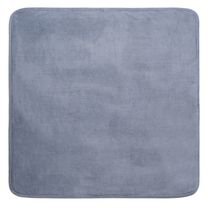 set footie velour rib wrap with bonnet and blanket - blue