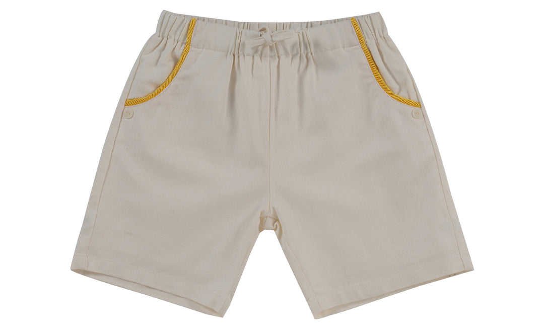 set outfit rope trim shirt and shorts - yellow