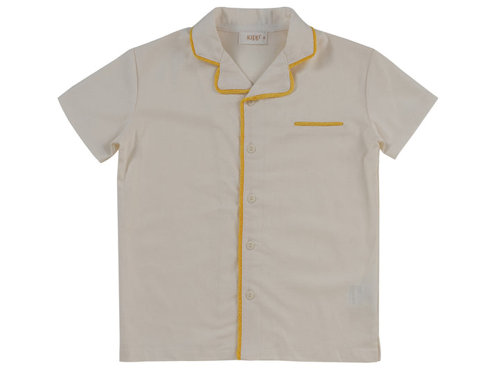 set outfit rope trim shirt and shorts - yellow