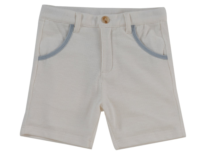 suit ribbed color trim emblem blazer and shorts - blue