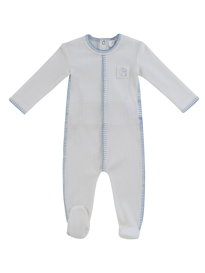 footie top stitch - blue