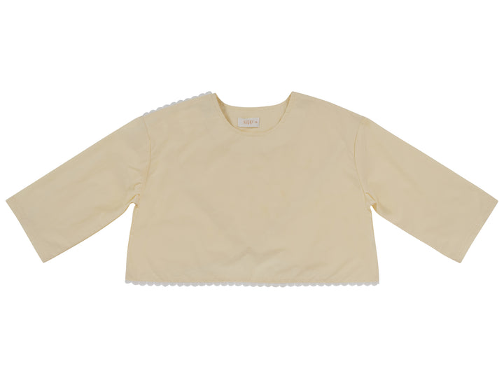 set outfit scalloped detail shirt and skirt - butter