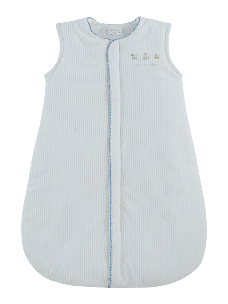 sleep sack velour bunny print - blue