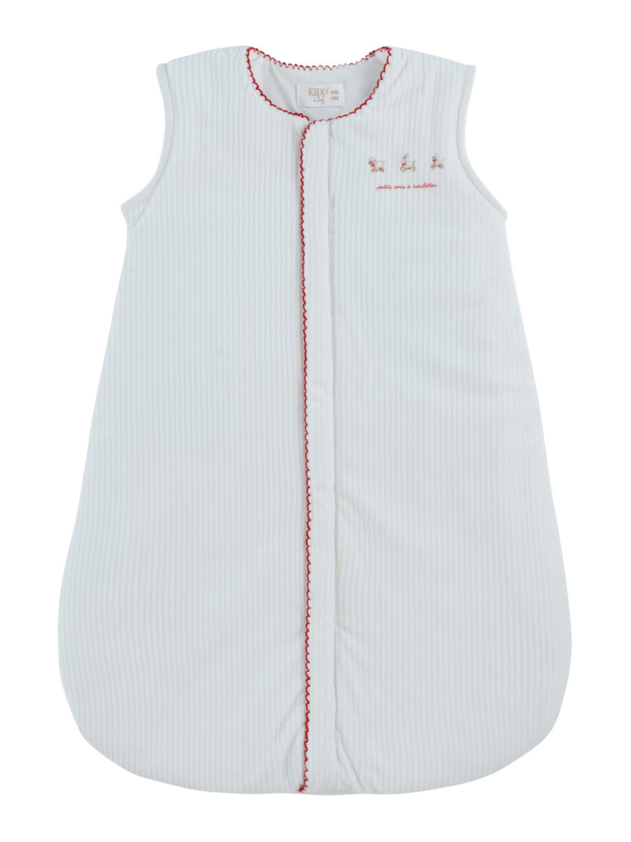 sleep sack velour bunny print - red