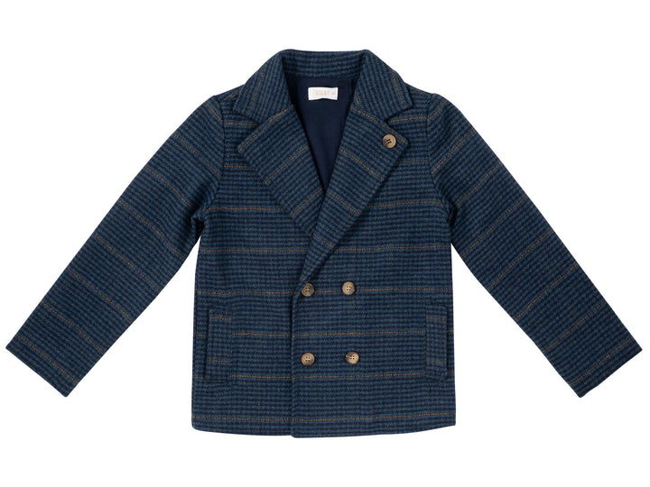 blazer wool plaid double breasted - multi