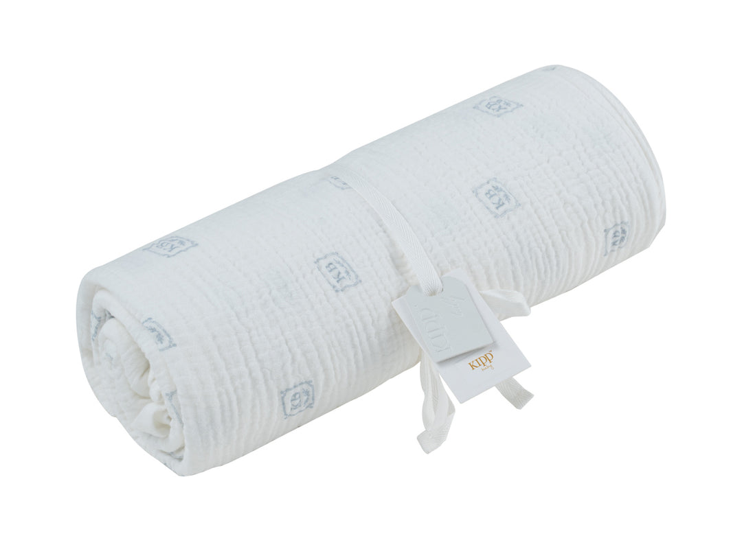 swaddle logo printed muslin - blue
