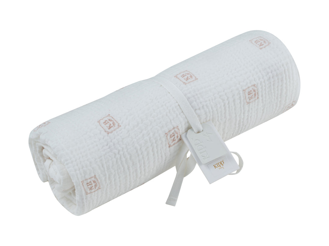 swaddle logo printed muslin - pink