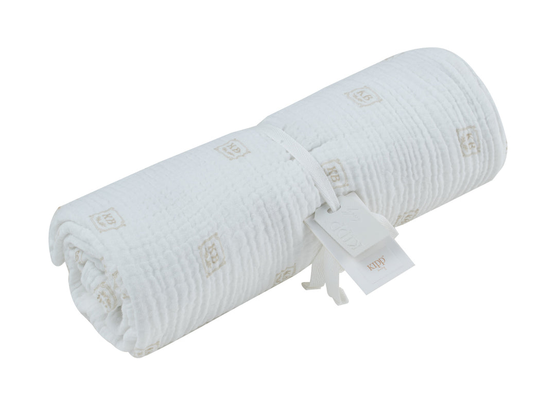 swaddle logo printed muslin - stone