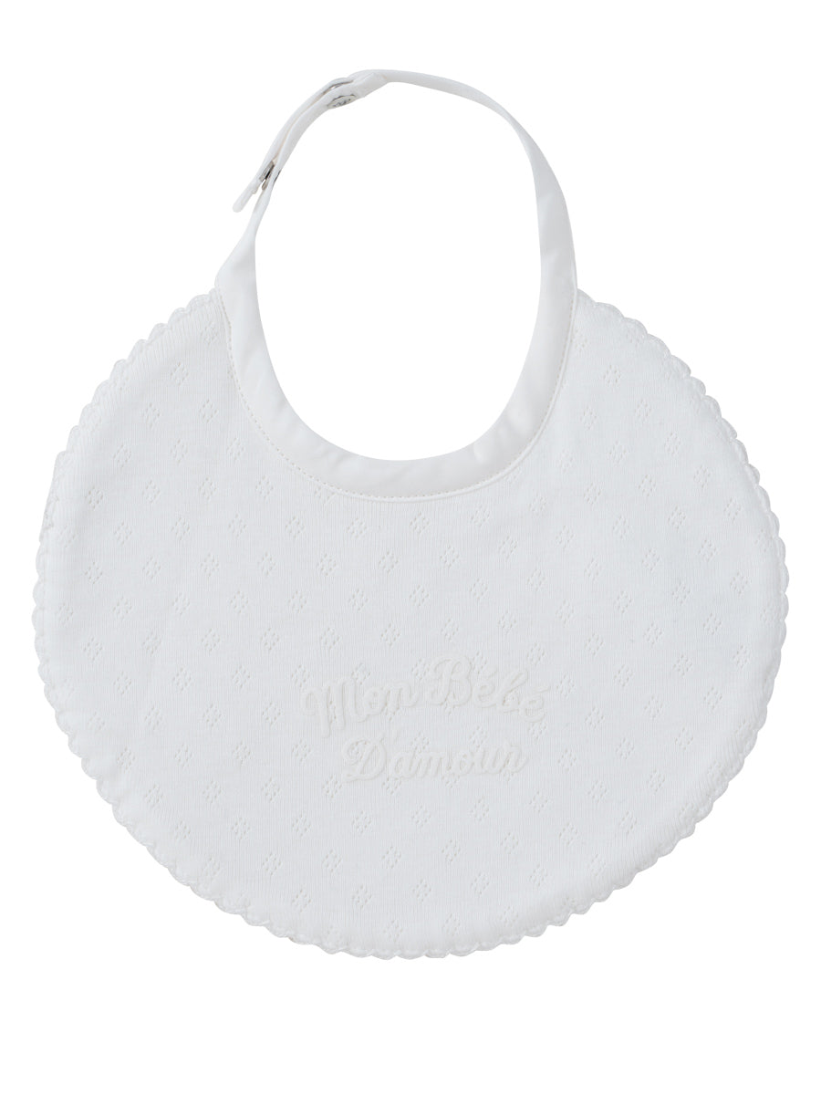 bib pointelle mon bebe - white