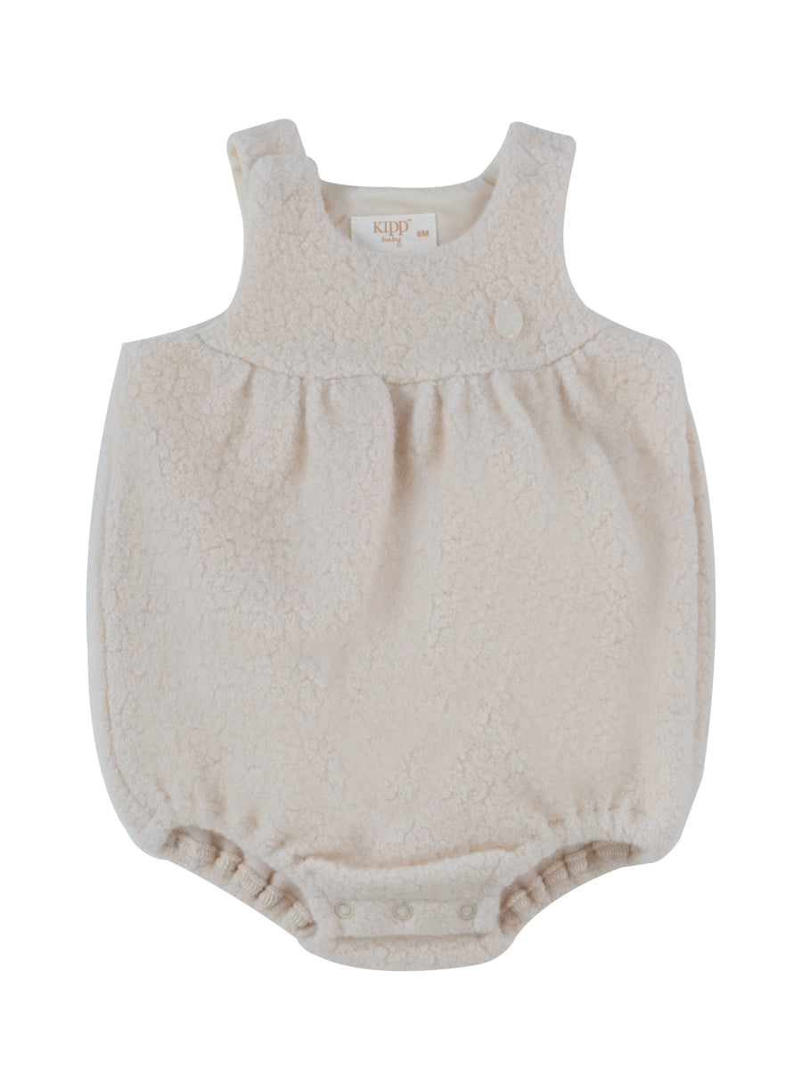 one piece sherpa bubble romper - white