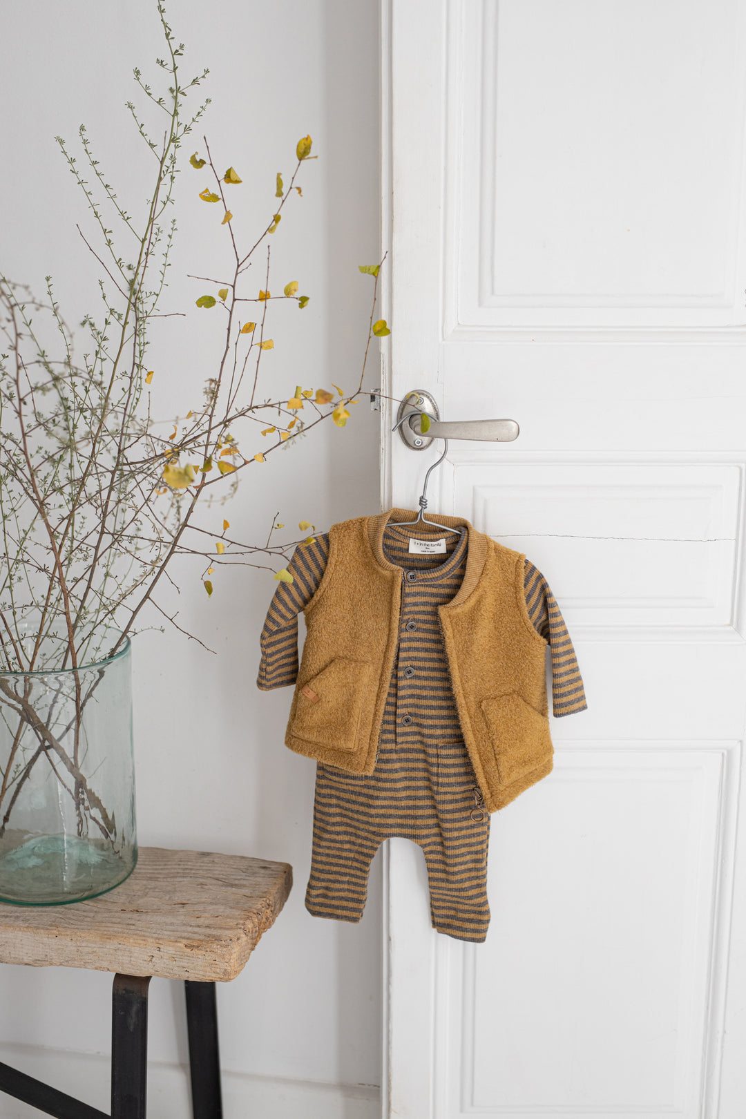 one piece ribbed stripe - ochre