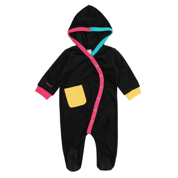 footie two toned hooded - black/multi