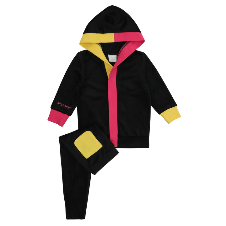 pajamas two toned hoodie - black/multi