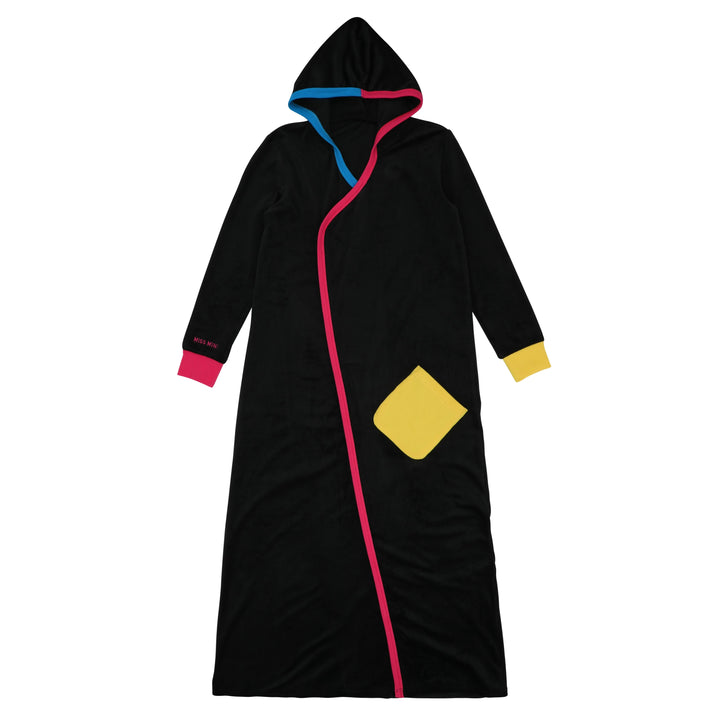 nightgown hooded two toned - black/multi