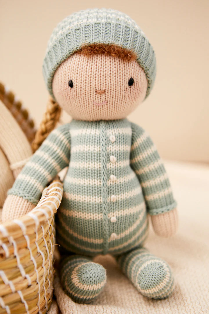 doll baby liam 11 inch - sky blue/natural