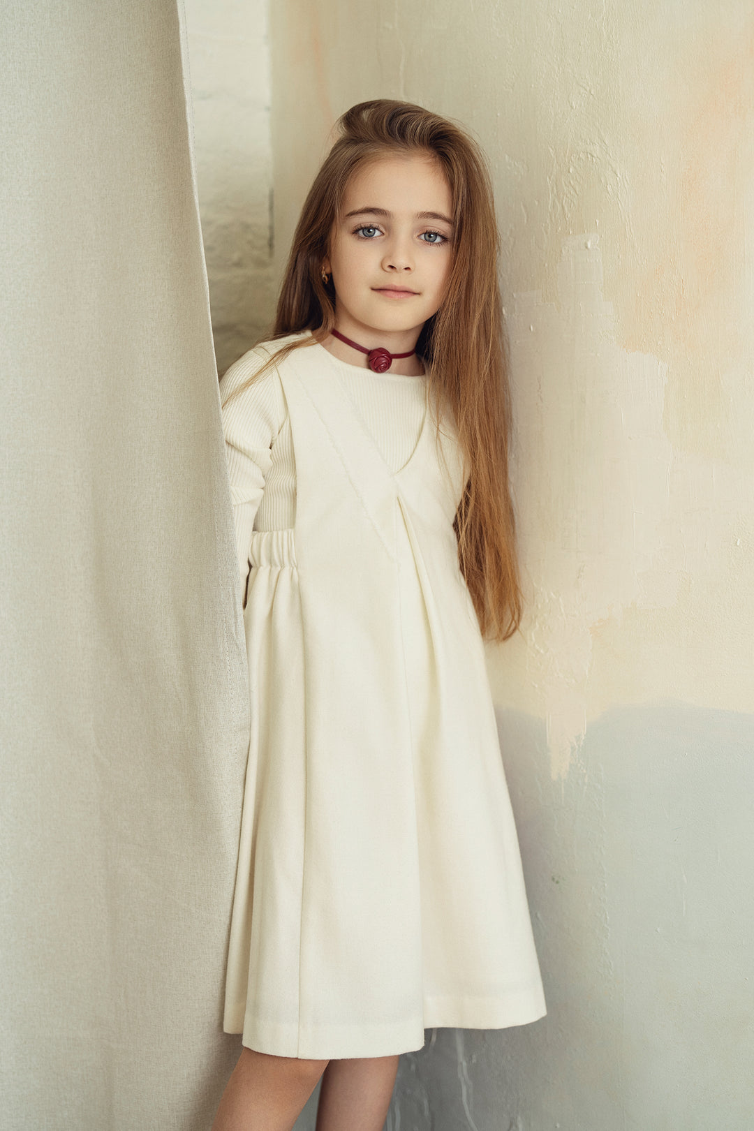 top l/s ribbed sweater - cream